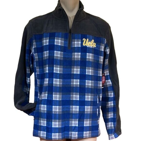Colosseum Other - UCLA Sweater Quarter Zip Plaid Fleece Pullover Jacket New Men’s Large